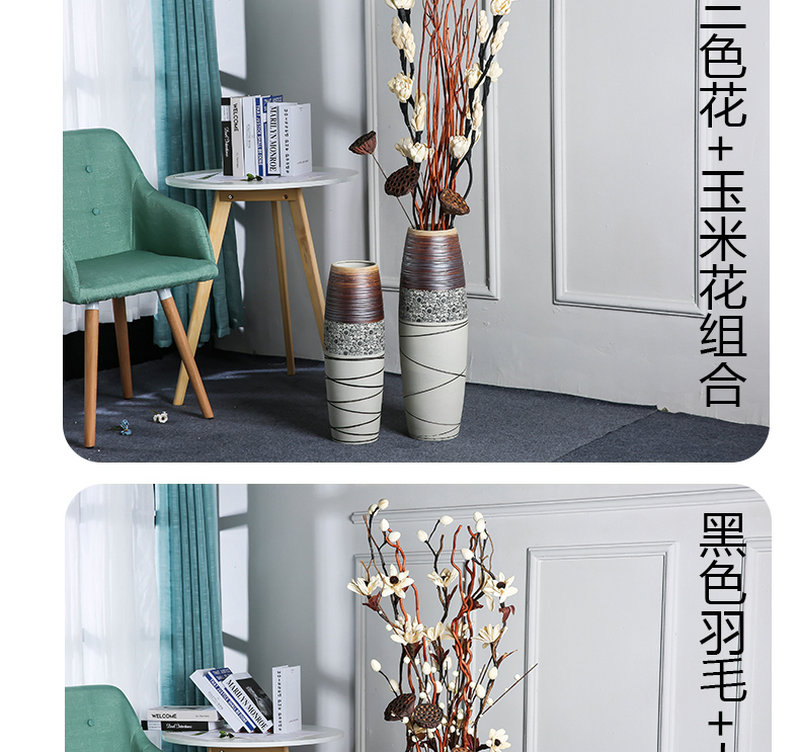 Jingdezhen ceramic dry flower lucky bamboo vases, flower arrangement sitting room home decoration I and contracted Nordic landing place