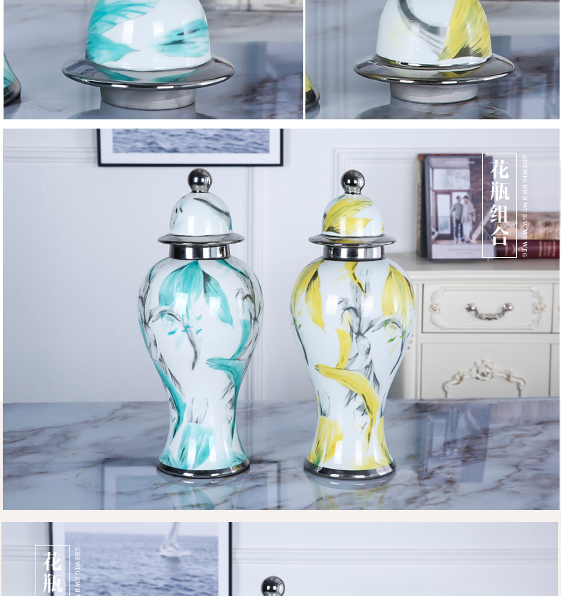 Jingdezhen ceramic vase furnishing articles creative flower decoration in the sitting room porch mesa TV cabinet table plating honeysuckle