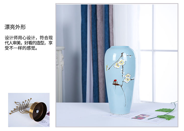 New Chinese style with modern ceramics jingdezhen vase three - piece vases, flower arranging wine sitting room adornment is placed adorn article