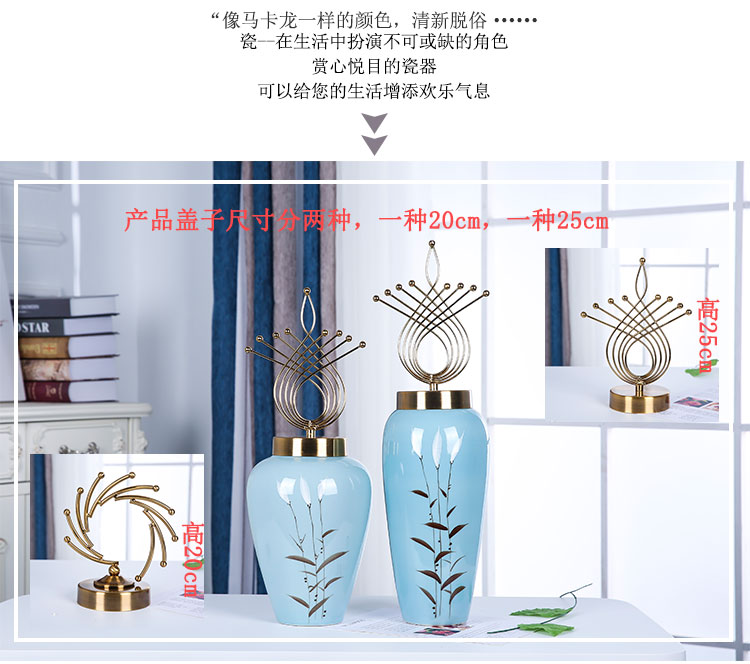 Jingdezhen ceramics vase Nordic hand - made flowers, dried flowers, European contracted flower arrangement sitting room adornment is placed