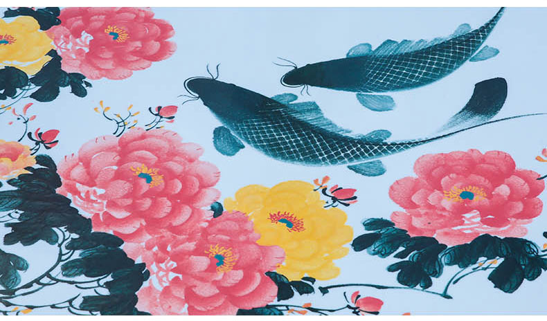 Jingdezhen ceramic table who suit round is suing courtyard garden chairs hand - made well - off peony fish