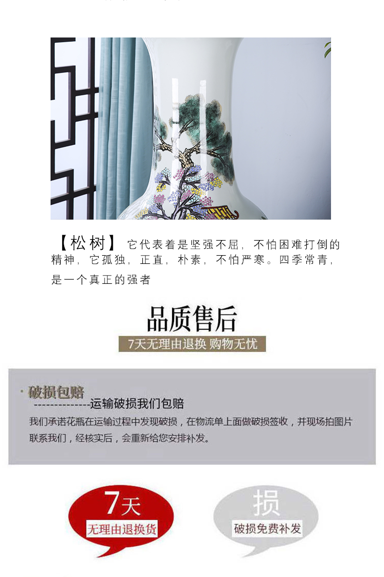 Jingdezhen ceramics of large vases, hand - made pastel spring of the ancient philosophers lad make sitting room adornment is placed feng shui