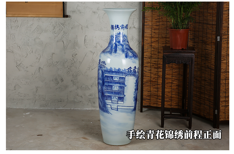 Jingdezhen ceramics vase of large sitting room adornment hand - made figure many splendid future was plain sailing