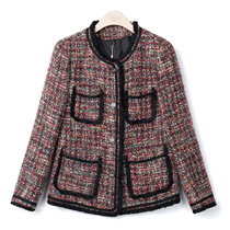 Xiaoxiangfeng tweed short coat for women 2024 autumn and winter new style French socialite retro woven woolen top