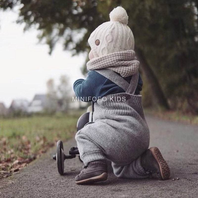 Autumn and winter new German D infants and young children Merino wool knitted baby bag pants warm high waist belly protection all-match