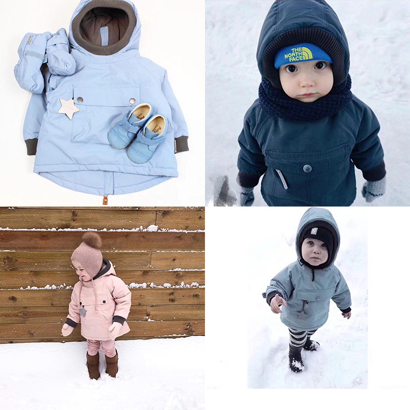 Winter Denmark mat custom baby ski cotton suit windproof and waterproof classic warm and suede with hat jacket