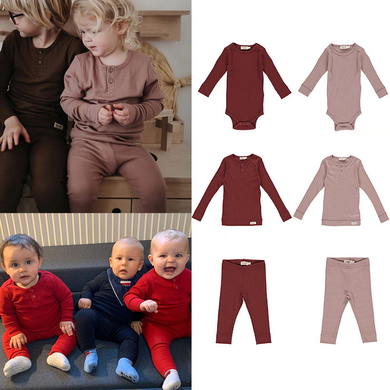 20mar Christmas New Year baby baby modal cotton soft bottoming suit top pants romper three-piece set
