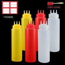 Three holes squeeze sauce bottle seasoning bottle Plastic salad dressing ketchup squeeze bottle Kitchen supplies