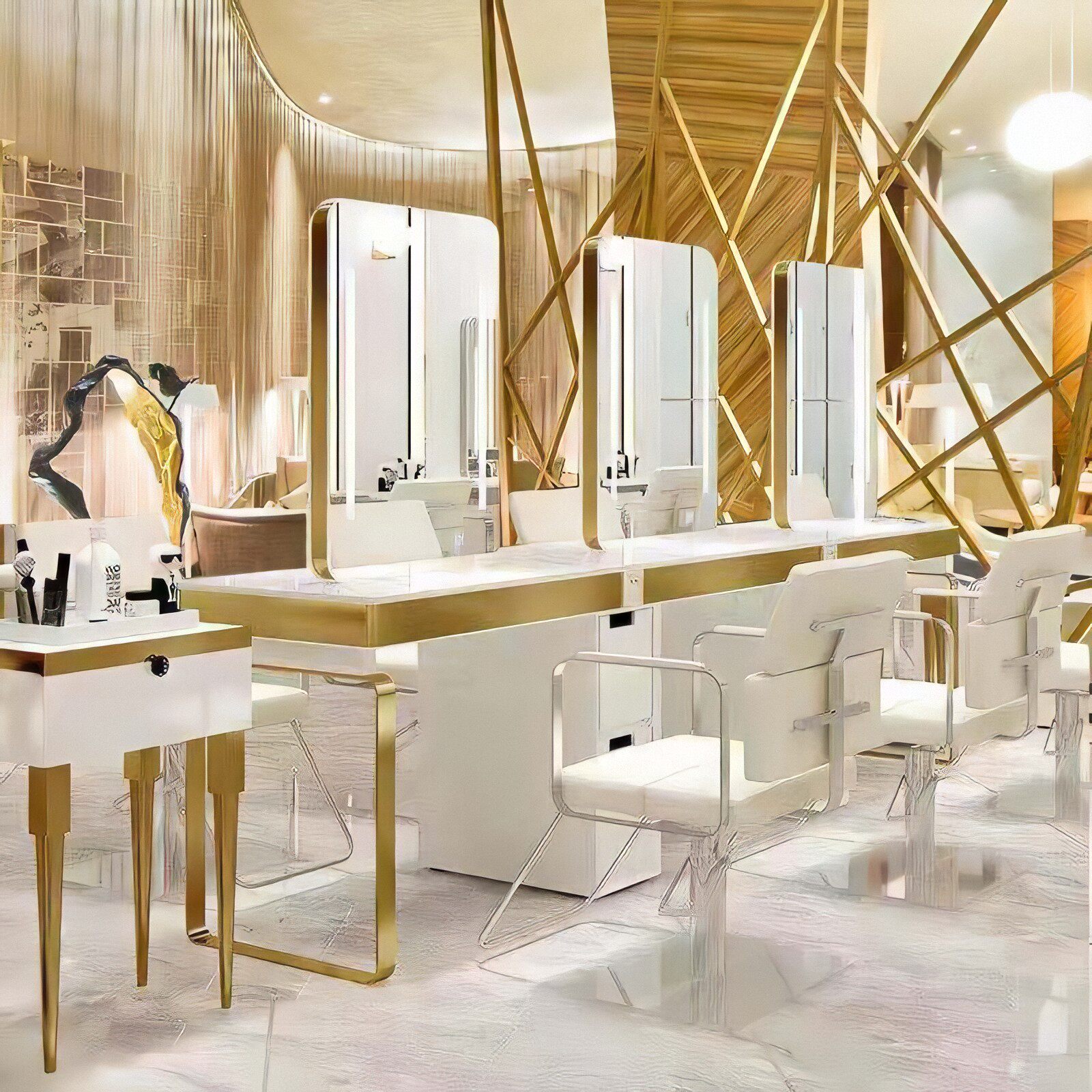 Hairdresser Mirror Desk Hair Salon Special Perm Mirror Table Barber Shop Mirror Table Single-sided Double-sided Four-sided And Six-sided Hair Mirror Table