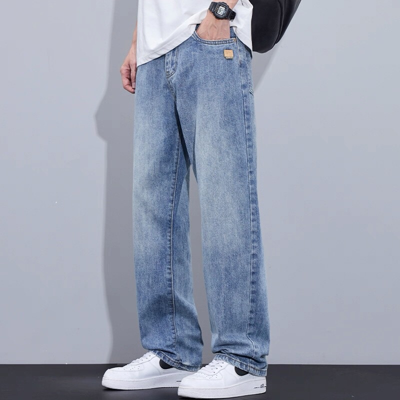 Wide-Leg Jeans for Men 2025 New Trendy Brand Spring and Summer Hot Style Loose Straight Summer Men's Casual Long Pants Wide-Leg Jeans for Men 2025 New Trendy Brand Spring and Summer Hot Style Loose Straight Summer Men's Casual Long Pants
