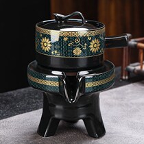 Single lazy stone grinding tea set single rotating water kung fu teapot retro automatic tea maker