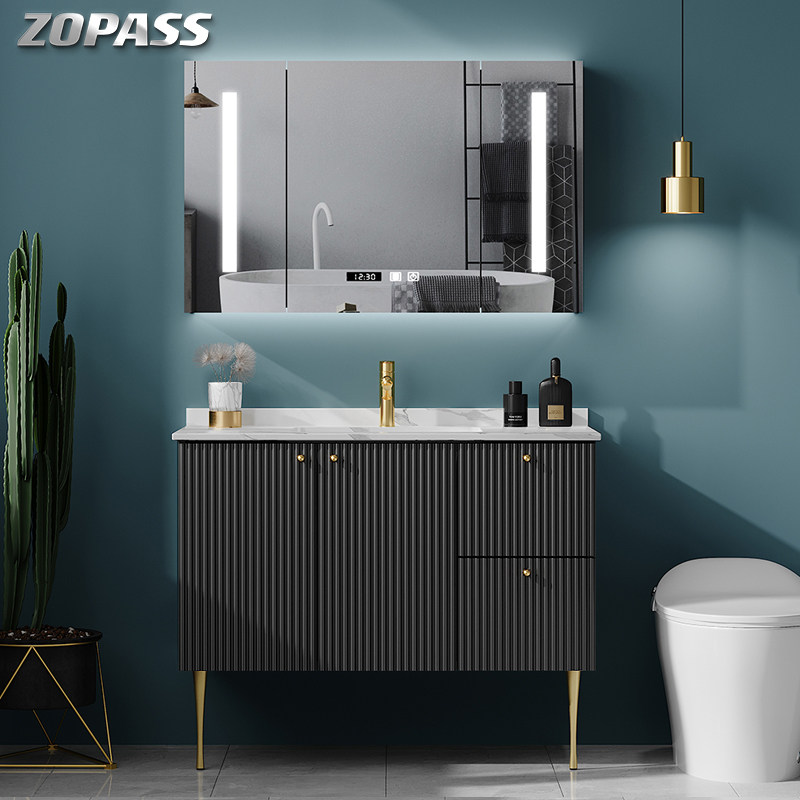 Light Luxurious Rock Board Bath Cabinet Combination Makeup Dressing Room Handwashing Pool Nordic Minima Modern Washbasin Cabinet Integrated Toiletries