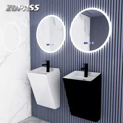Household wall-mounted washbasin integrated small ceramic hanging basin washbasin Small apartment mini wall-mounted washbasin