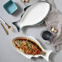 Ceramic fish plate steamed fish plate Dish Home new creative Nordic plate large net red plate fish plate