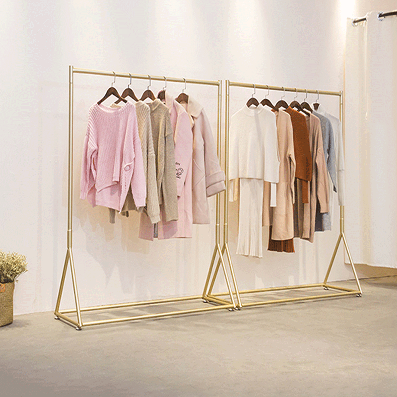 Nano Gold Clothing Store Show Shelves Landing Men And Women Children's Clothing Mobile Display Shelf Side Hanging Display Middle Island Clothing Racks-Taobao