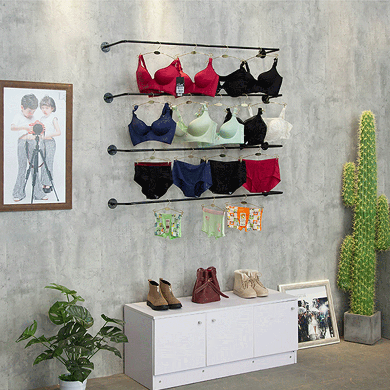 Clothing Shop Improvised Wall-mounted Clothing Display Rack Upper Wall Underwear underwear Display shelves Golden side hanging bra Show-Taobao