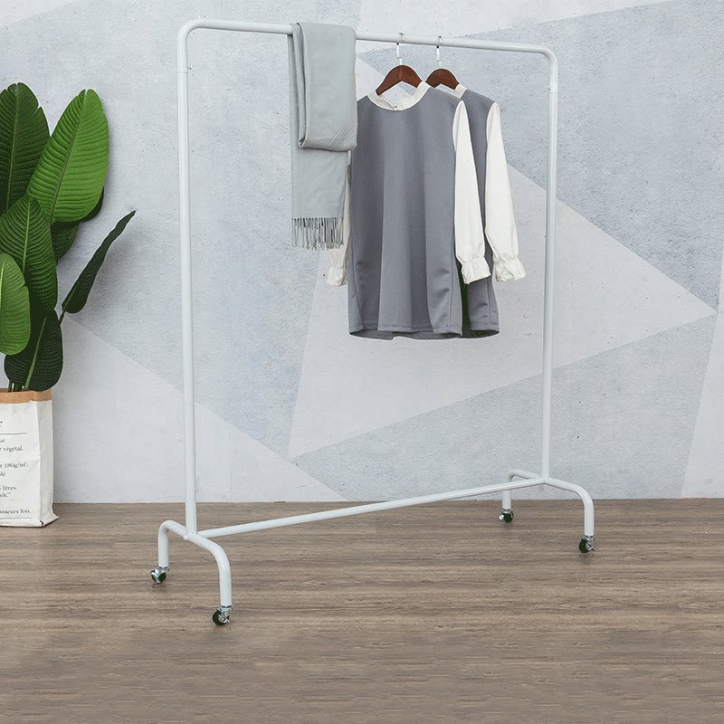 Clothing Shop White Minimalist Show Shelves Landing Middle Island Hanging Clothes Hanger Men And Women Clothing Display Shelves Clothing Racks with wheels-Taobao
