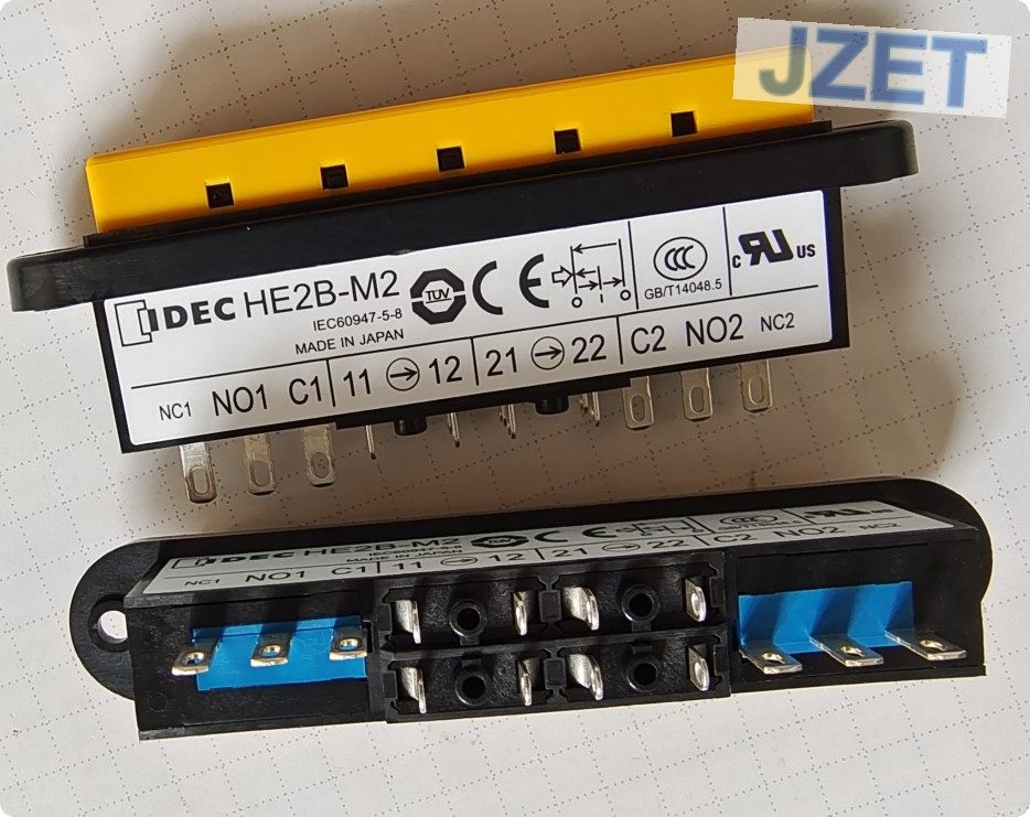 IDEC和泉使能按钮HE2B-M2/HE2B-M222PY开关三档14P带按压辅助开关