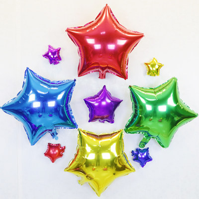 ins baby age party supplies pentagram starred aluminum film balloons children birthday parties decorate wedding house decorations