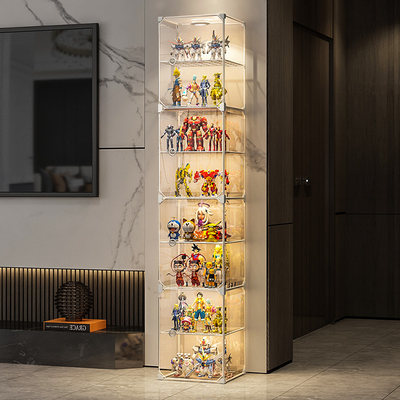 Hand-made display cabinet Lego home storage display imitation glass acrylic toy box building blocks transparent model shelf