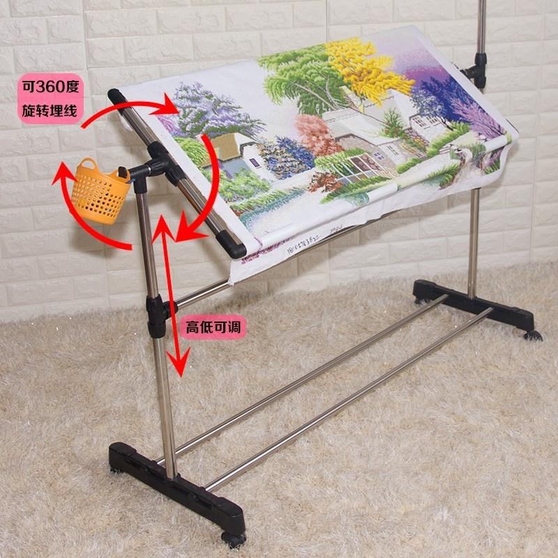 Khung thêu bằng thép không gỉ khâu chéo kệ công cụ khung thông qua nhà giải phóng mặt bằng khung khâu điều chỉnh khung lớn - Công cụ & phụ kiện Cross-stitch dụng cụ thêu