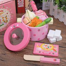 Childrens house kitchen toy Chesler vegetable fruit hot pot toy 1-2-3-4-5-6 birthday gift