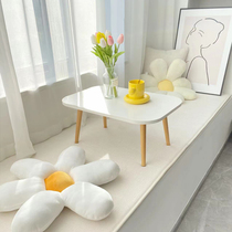 Korean style bay window cushion window sill mat custom thin four seasons universal cotton hemp balcony mat anti-slip net red girl ins