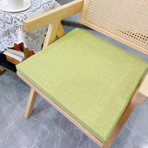 Cotton hemp seat cushion chair cushion dining chair cushion sponge cushion thick breathable seat cushion stool cushion ass cushion strap strap