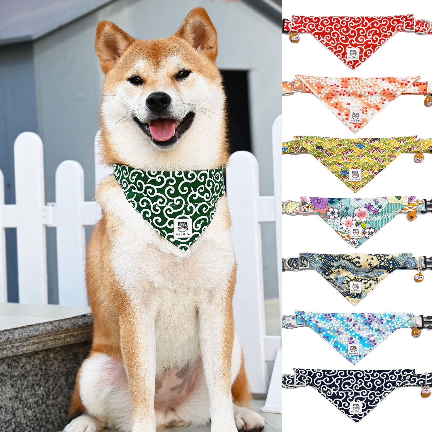 (ReChai family item ring triangular towel two-piece suit) Chaidog Don straw tattooed with a towel scarf neck neckline