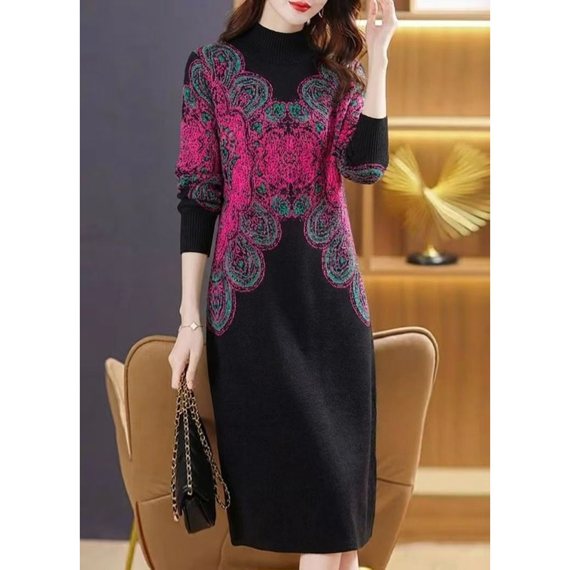 New Mid-Length Sweater Dress for Women, Autumn and Winter Style, Loose Large Size, Paired with a Coat, Over-The-Knee Long Skirt, Fashionable Knitted Dress