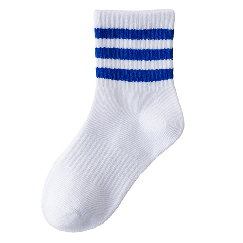Белые хлопковые детские демисезонные весенние спортивные носки для школьников для мальчиков, средней длины, подходит для подростков