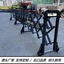 Simple manual push-pull folding telescopic door aluminum alloy high-speed mobile guardrail roadblock school courtyard outdoor fence