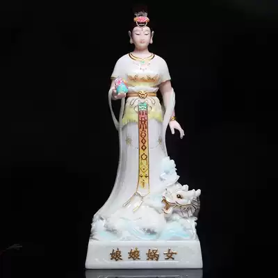 Lady Nuwa made up the sky and created the goddess of creation white marble statue decoration dedicated to the mother of the earth, Empress Huihuang female Yin Empress