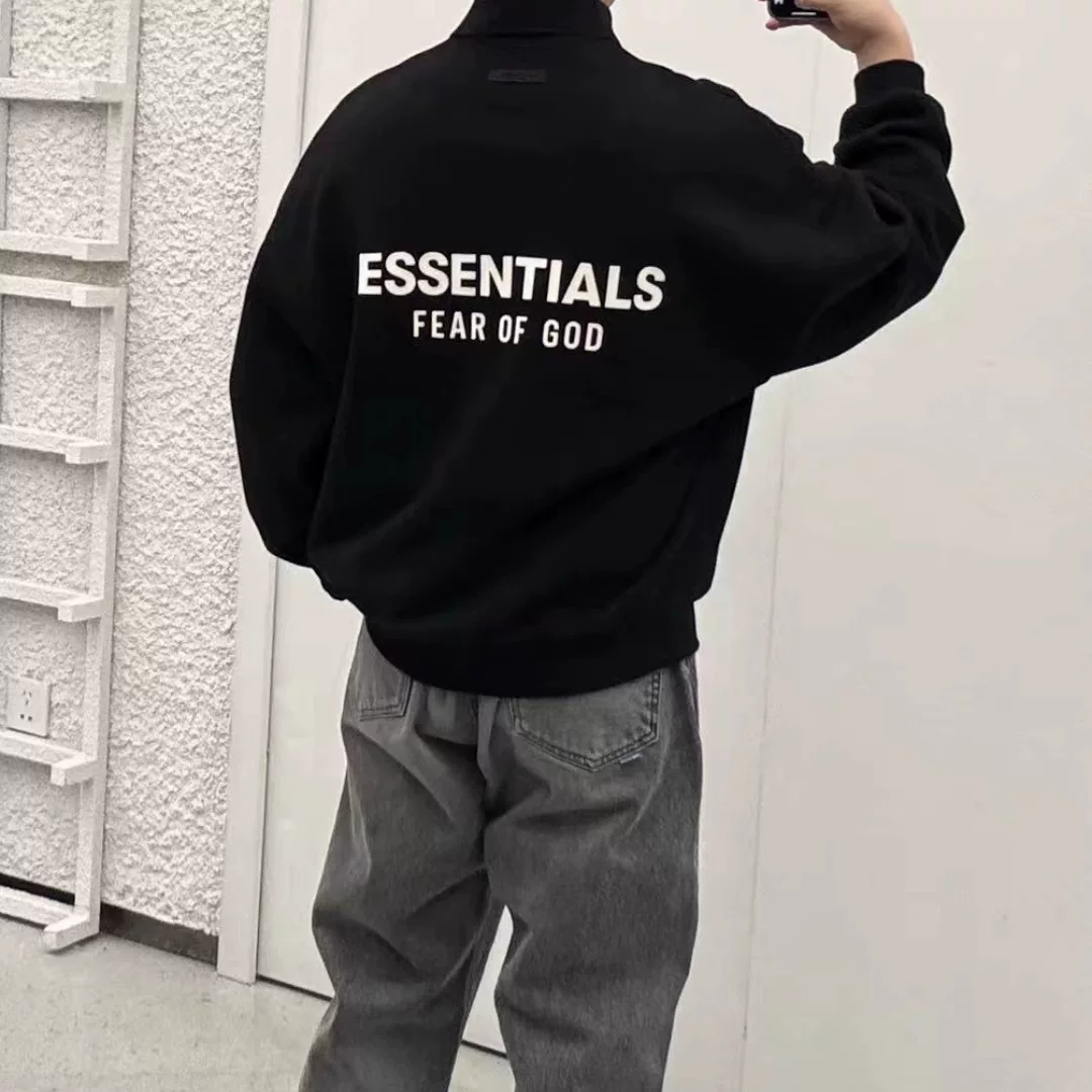 FOG ESSENTIALS HOLIDAY серия американский тяжелый принт надпись на повседневной флисовой толстовке с длинным рукавом Polo