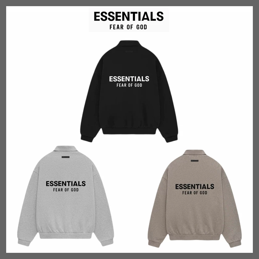 FOG ESSENTIALS HOLIDAY серия американский тяжелый принт надпись на повседневной флисовой толстовке с длинным рукавом Polo