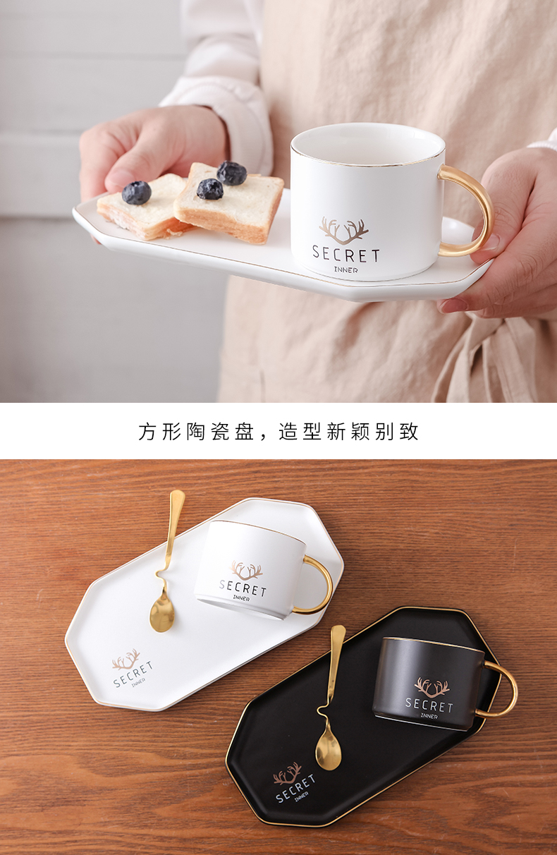 E best la Nordic ins coffee cups and saucers small European - style key-2 luxury ceramic cup household contracted English afternoon tea set