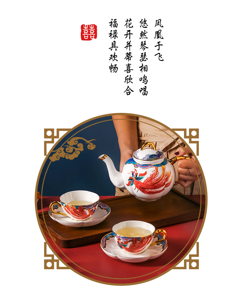 Ipads China coffee cups and saucers suit creative ceramic coffee set Chinese wind in the afternoon tea set suit household