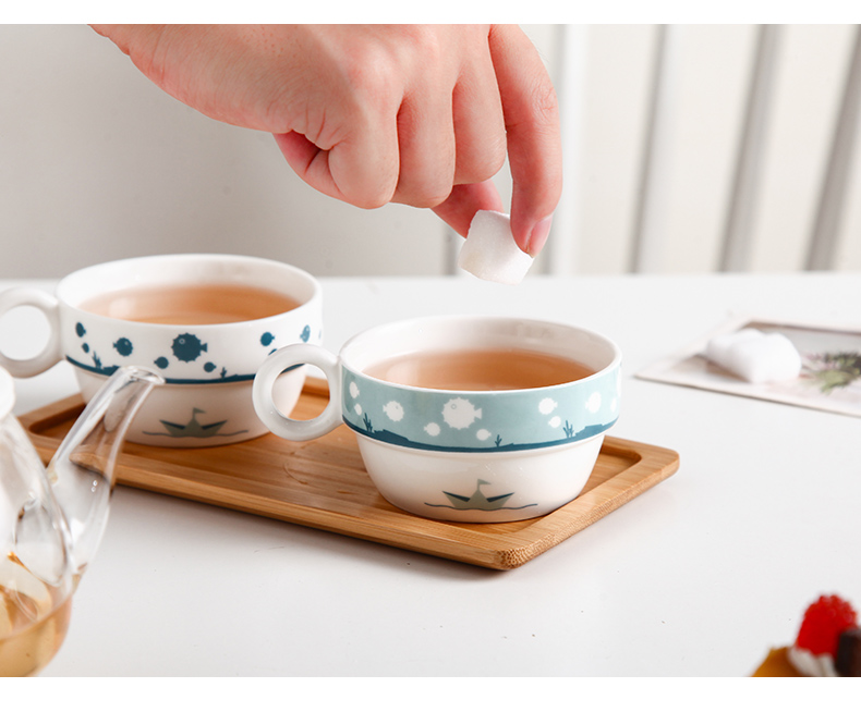 The teapot teacup tea tray afternoon tea kettle ceramic teapot set glass tea cup of tea