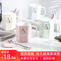 Cute unicorn mug creative trend water Cup girl heart with lid spoon ceramic couple cup milk coffee cup