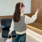 Демисезонный детский трикотажный свитер, в западном стиле, осенний