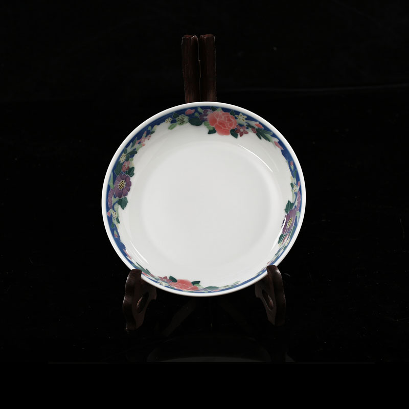 China red porcelain up with hong mei good/lotus flowers 4 inches flavour dish hand - made ceramic bracket porcelain packing