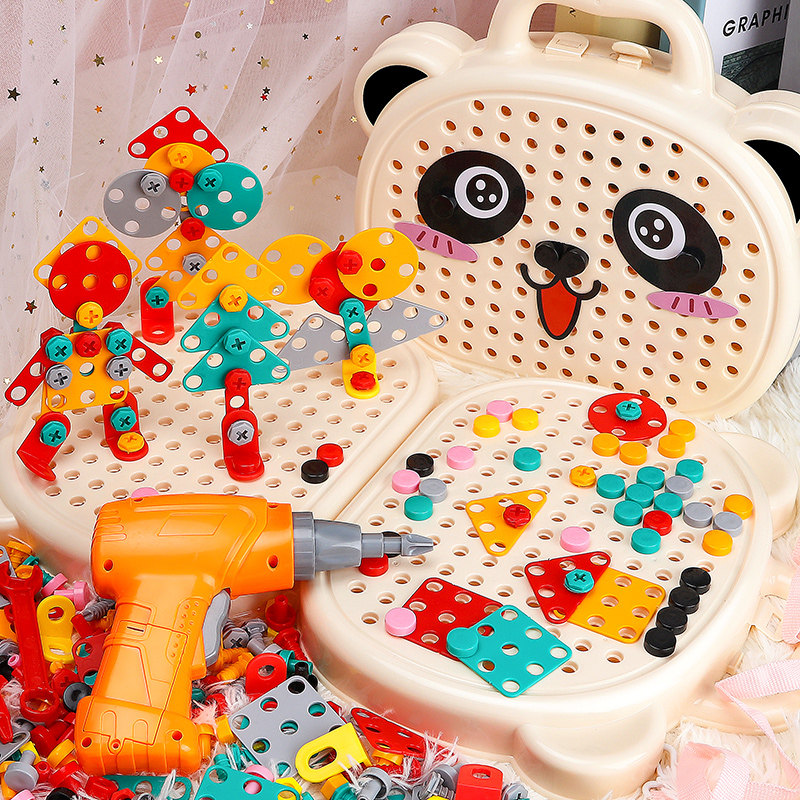 Child screw screw assembly toy disassembly assembly kit electric drill baby hands-on Puzzle Force 2 Boy 3-Taobao
