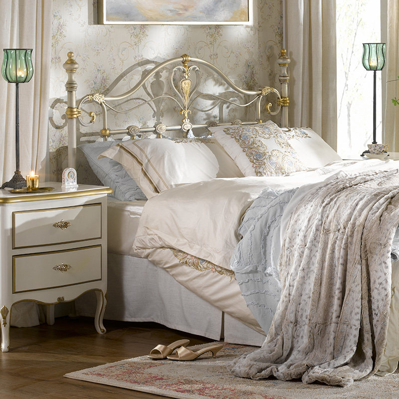 RICH HOME Foreign Trade Original Renaissance is old American French Iron Double Bed Northern Europeans