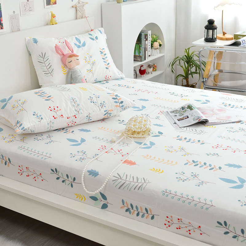 Bed hat single piece cotton Simmons mattress protective cover non-slip fixed cotton summer bed cover sheet custom