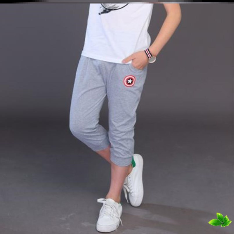 Ít quần cậu bé mùa hè childrens sweatpants mens mùa xuân và mùa hè quần cậu bé ngắn denim quần short bảy điểm quần trong cậu bé lớn.