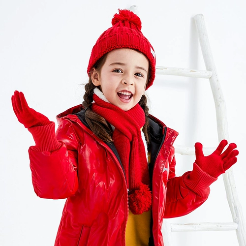 稚行 Детская шапка, шарф, перчатки, демисезонный удерживающий тепло трикотажный комплект для мальчиков, 3 предмета