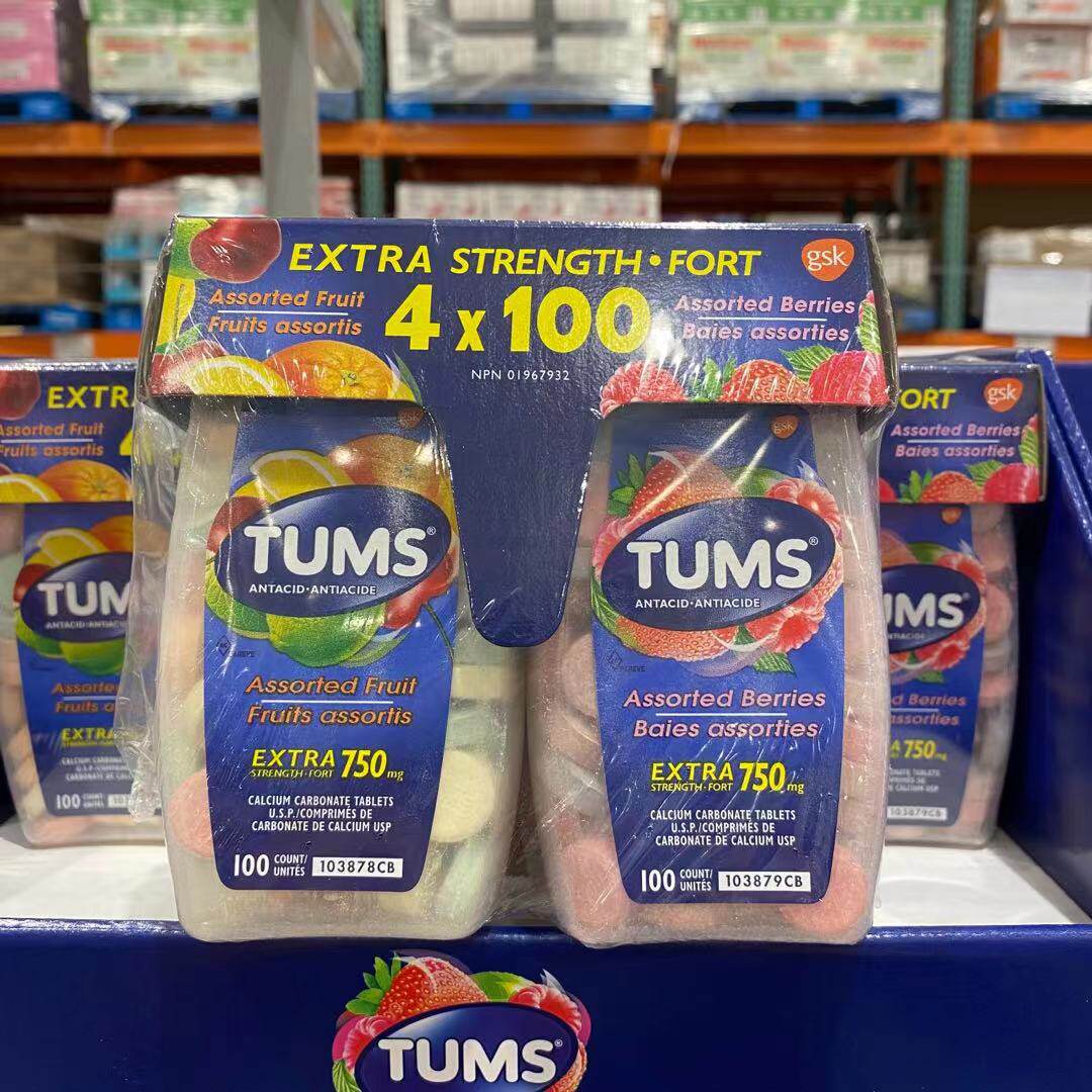 Canadian direct mail Tums pregnant women calcium tablets relieve gastric acid chewable tablets 100 capsules