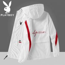 Playboy sunscreen clothing mens summer ultra-thin breathable skin clothing anti-ultraviolet fishing clothing quick-drying sports coat