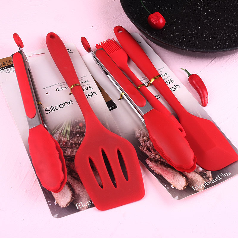 Non-stick pan special silicone shovel food clip steak clip barbecue clip Korean barbecue clip scraper baking set