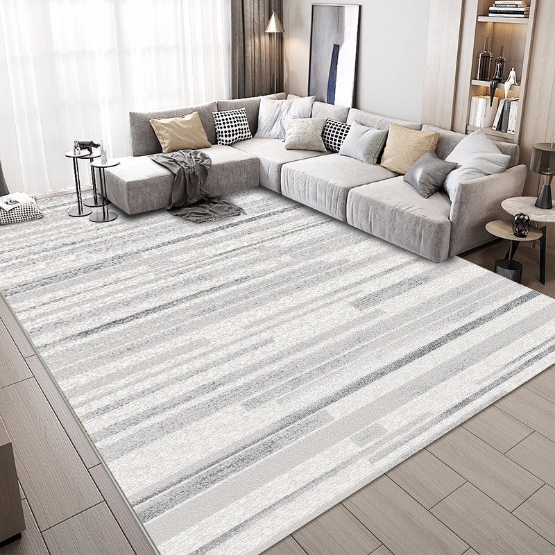 Modern simple carpet living room large area Nordic plain sofa coffee table pillow bedroom room side floor full of bedding